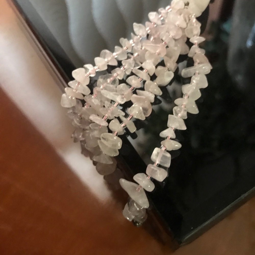 Genuine Rose Quartz Necklace and Bracelet set - Picture 4 of 9